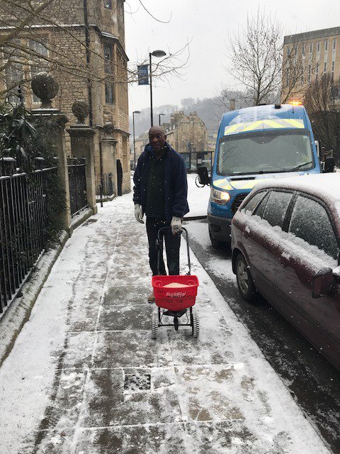 stjohns1174's tweet photo. Mark the Maintenance man braving the severe weather conditions, ensuring the safety of everyone in and around St John's today! #MarchSnow #BathInSnow #StormEmma #BeastFromTheEast https://t.co/RVWxx5Et8O