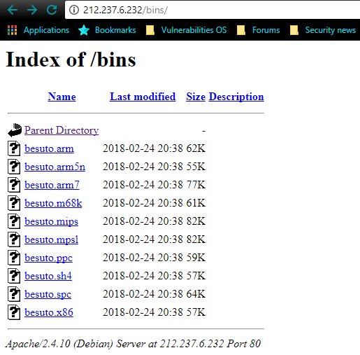 smii_mondher's tweet photo. hxxp://212.237.6.232/bins/
#mirai #besuto @360Netlab @MalwareTechBlog https://t.co/04m5EemkMc