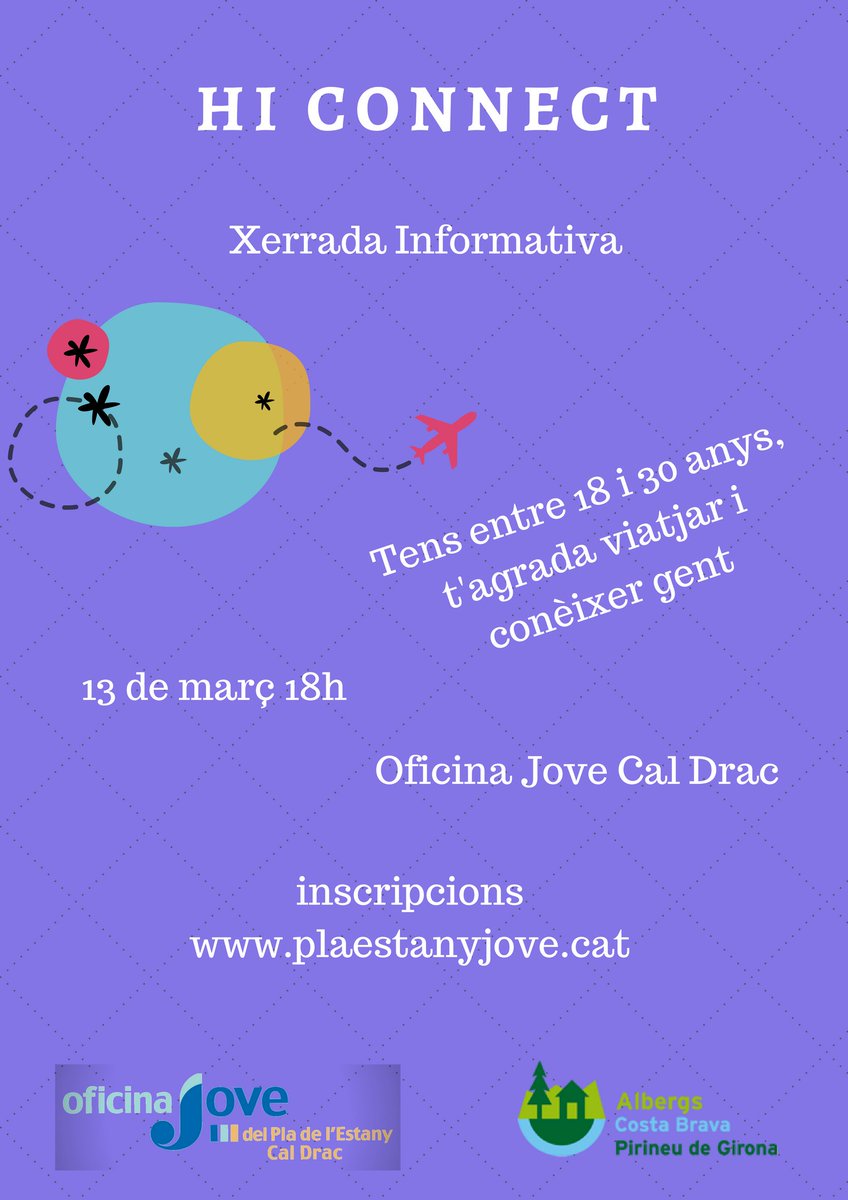 OJPlaestany's tweet photo. #Jove! Tens entre 18 i 30 anys? T'agrada viatjar? Vols conèixer gent nova? Apunta't a #HiConnect!!! Dm 13 març - 18h - xerrada informativa a Cal Drac
+ info: https://t.co/ZSkv390OBX
#mobilitatinternacional @Joventut_gi @joventutcat @INSelPla @insbrugulat @PereAlsius https://t.co/IlXoeYHYBT