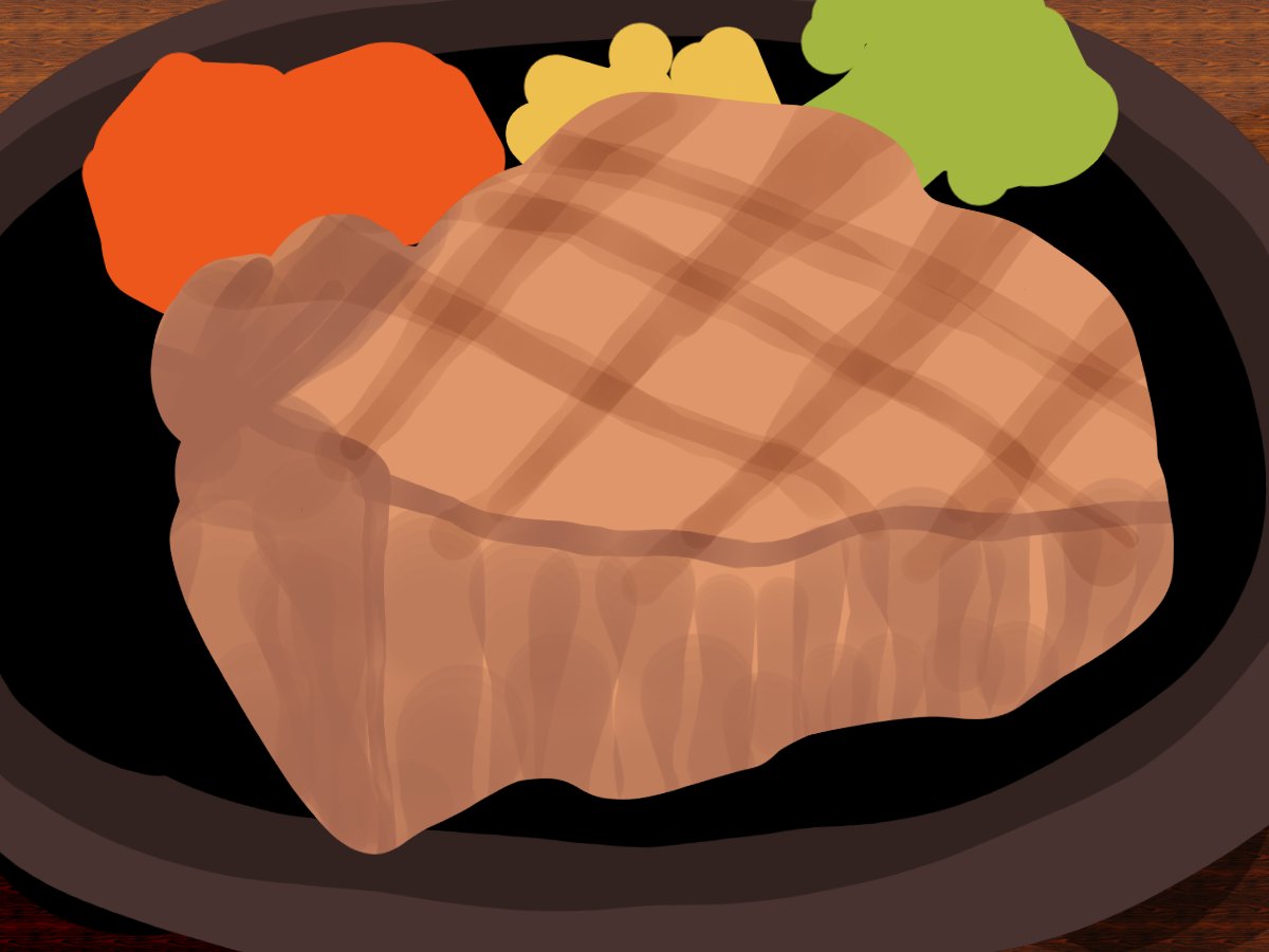 安酉鵺 على تويتر 肉描いたらめっちゃ腹減る 某先生の絵を見て腹減ったので自分も描いて見たら尋常じゃない位腹減ってる