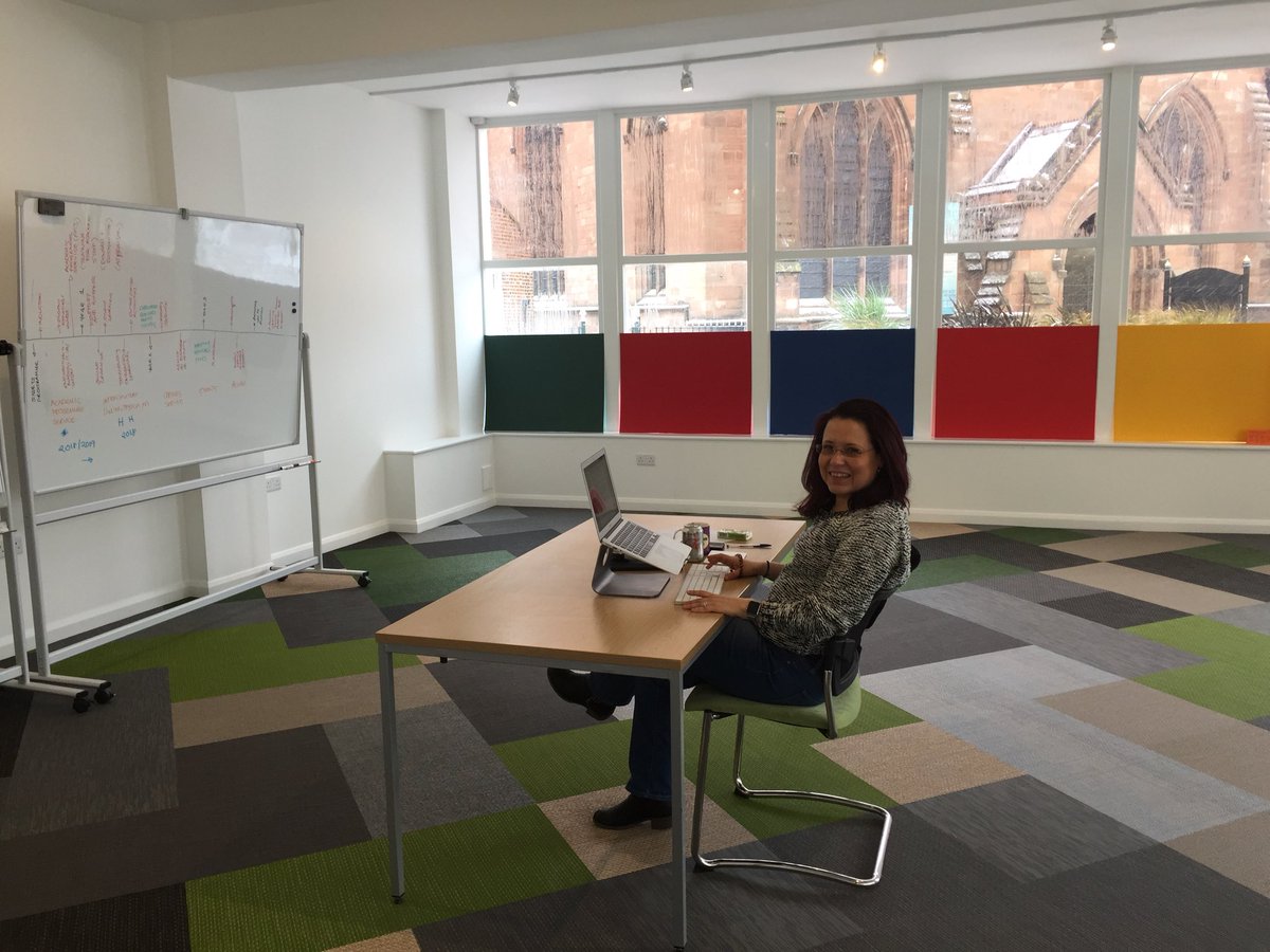 🌈 university! <a href="/ElenaRF/">Prof Elena Rodriguez-Falcon FREng PFHEA (she/her)</a> is testing out the new floor against our temporary rainbow(ish) boards. Supporting the close of #LGBTHM18