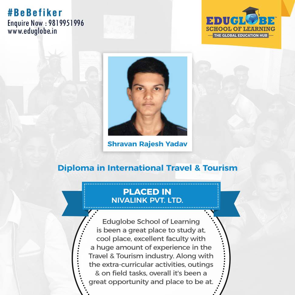 EduglobeSchool's tweet photo. Eduglobe believes in imparting knowledge that makes you skilled for the Travel Industry. We provide you the best job placements in the travel industry. Think Travel. Think Eduglobe!
#Eduglobe #SchoolOfLearning #BeBefiker #TravelExpert #travelonyourmind #Theschoolofexcellence https://t.co/pc0078HGBC
