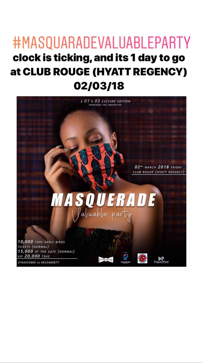 _cowbiz's tweet photo. MASK PARTY, THIS FRIDAY AT CLUB ROUGE (HYATT REGENCY) entrance;
10k before
15k at the gate and,
20k VIP with free masks.
tickets are available call 0688214907 or 0717012303!!
#experiencetheunexpected🎭 https://t.co/0X6LMGL3re