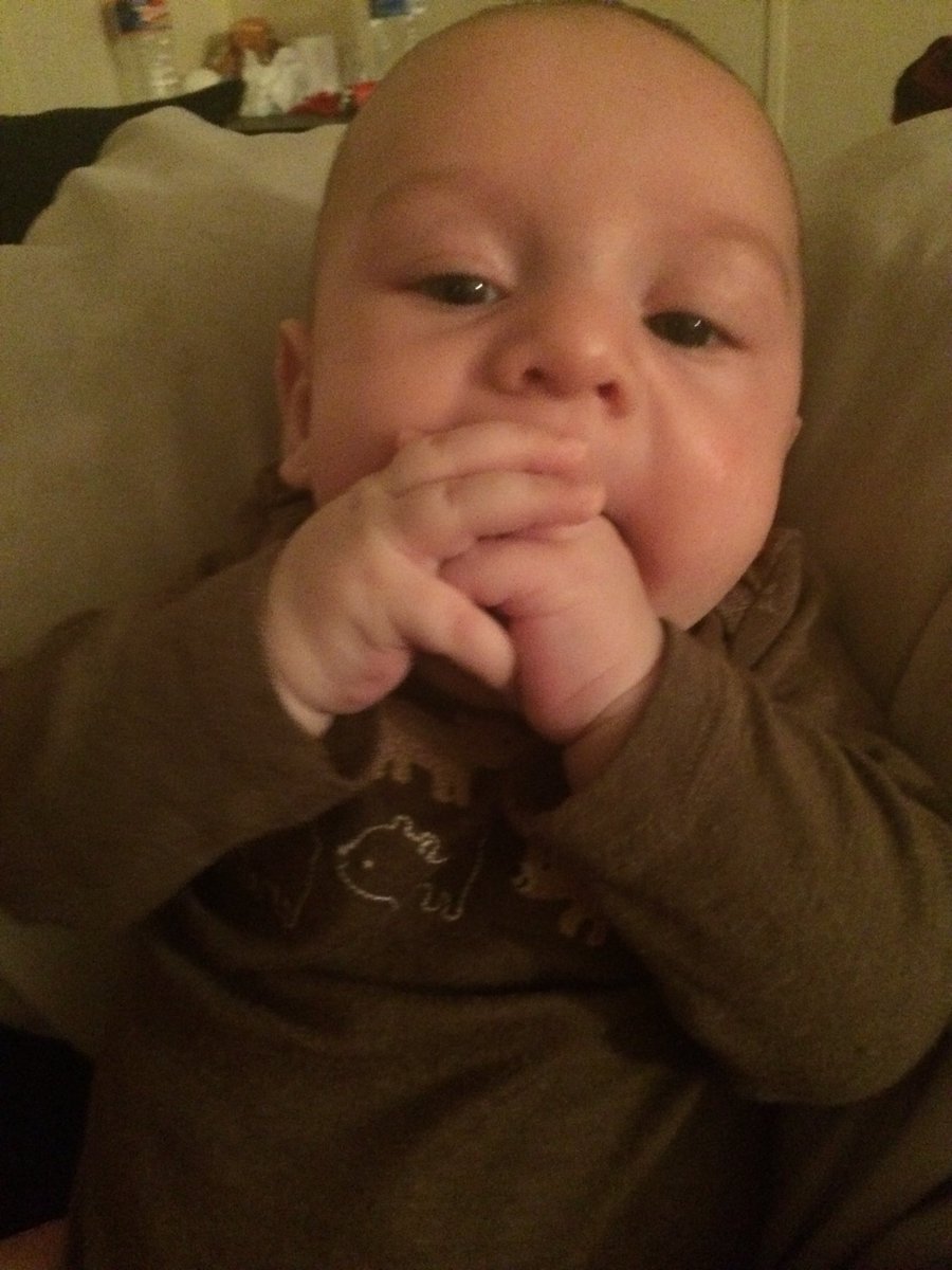 AshleyPolasek's tweet photo. Teething in full affect #4mosold #babyboy #thebestlife https://t.co/4ALVviVXHT