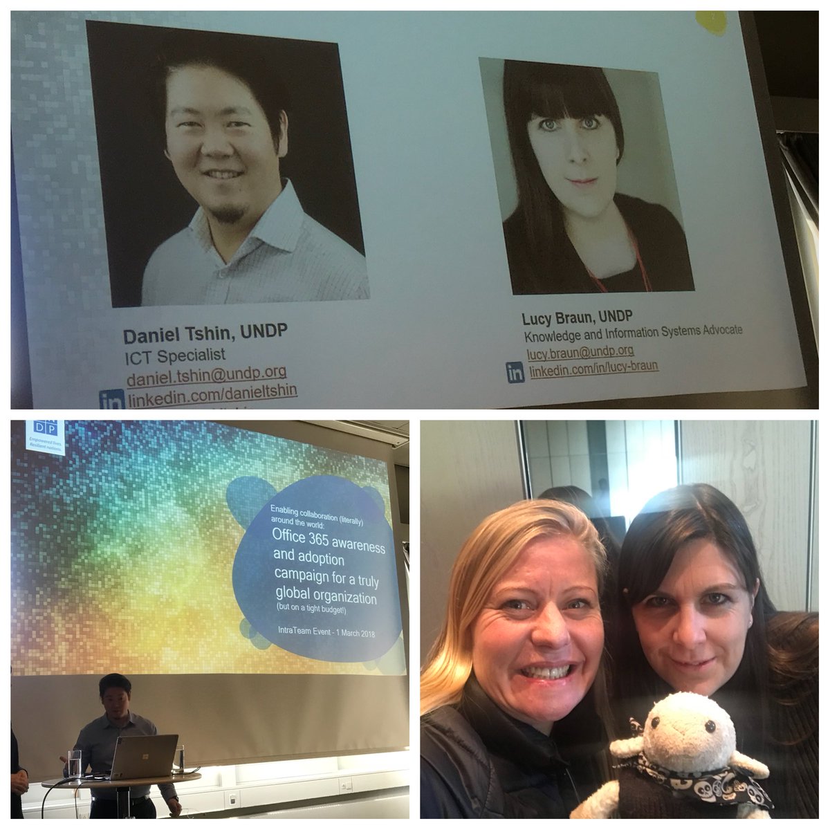 tracyvds's tweet photo. Enabling collaboration around the world with #Office365 #IntraTeam18. ❤️ these people!! Daniel Tshin & Lucy Braun https://t.co/BDuSAG6bVZ