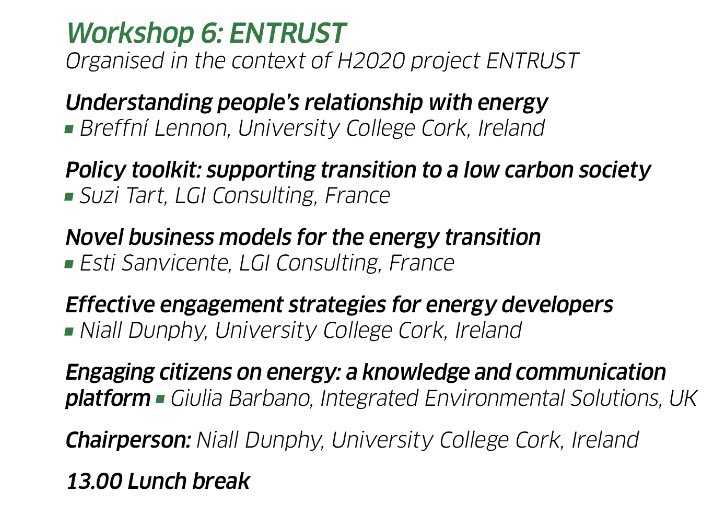 EstitxuSQ's tweet image. Interested in learning about the social aspects of the #energy transition? Join us tomorrow in Hall 21 room 21.3 at 9h30! #WSED @EntrustH2020 #people #EnergyEfficiency #policytoolkit #businessmodels #dialogue