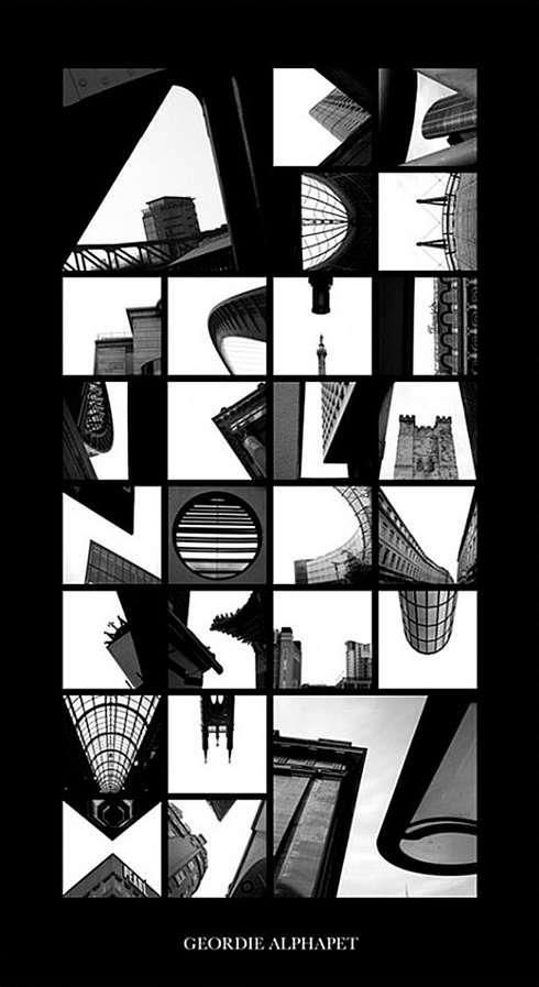 hillside_agency's tweet photo. What's not to love about Peter Defty's #GeordieAlphabet? Negative spaces turned into unusually nice #letters. Much like this week's snow will also create some great white shapes everywhere around us 😍🌨️ #inspirationiseveryhere #SNOWMAGGEDDON https://t.co/QriGoX5AOx