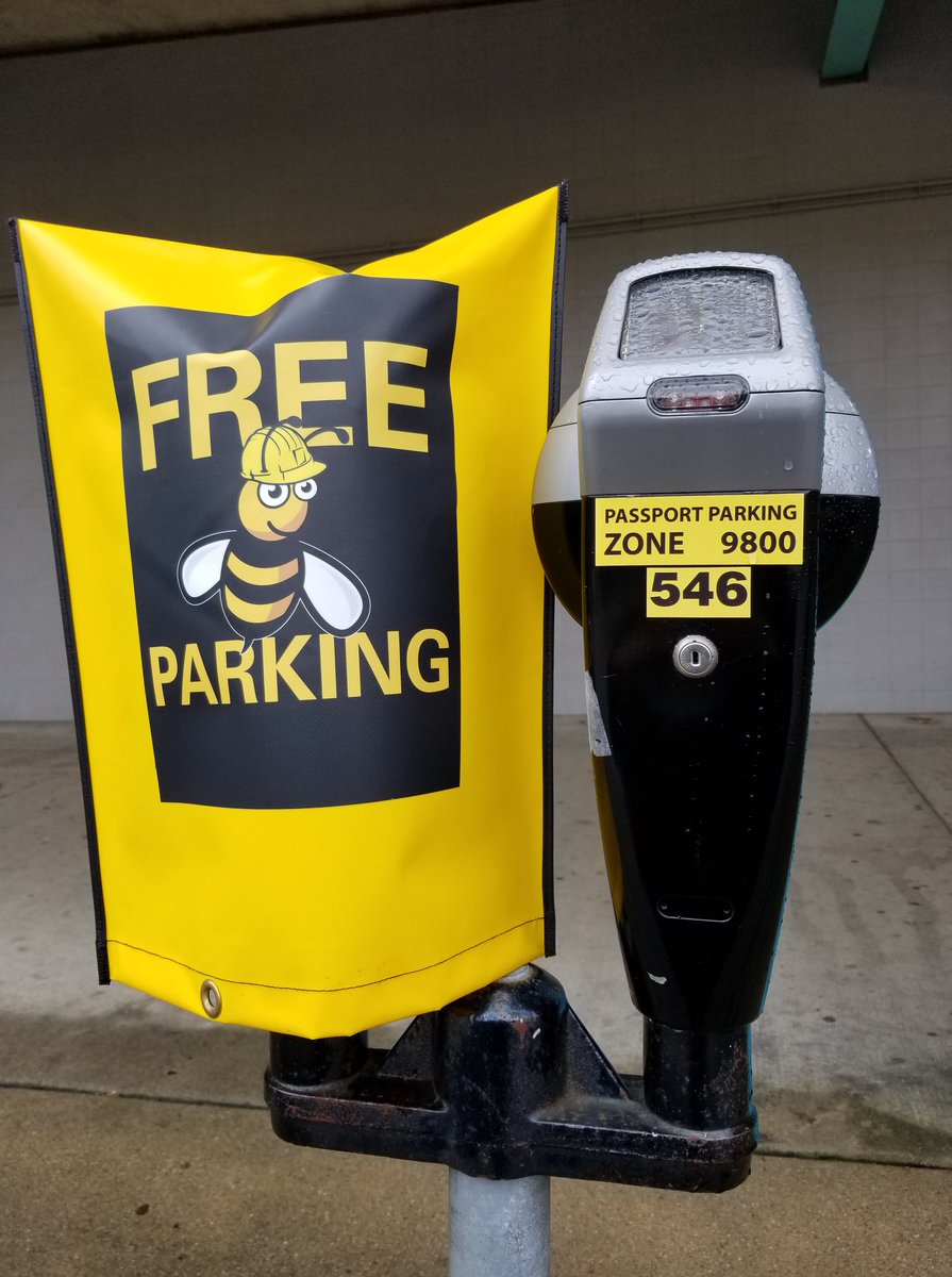 CityofEL's tweet photo. That's right, folks! It's another Find the Bee, Park for Free day in @DowntownEL (3/1/18). If you spot a free parking meter bag sporting the #ELBUZZ bee mascot you can park for free!
Thank you for supporting local businesses during the downtown construction! #EastLansing 🐝 https://t.co/F0VFZLu5TD