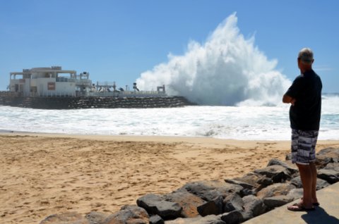 Bikini Beach getting battered this morning. Why would you ever build something like this in this area is beyond me.