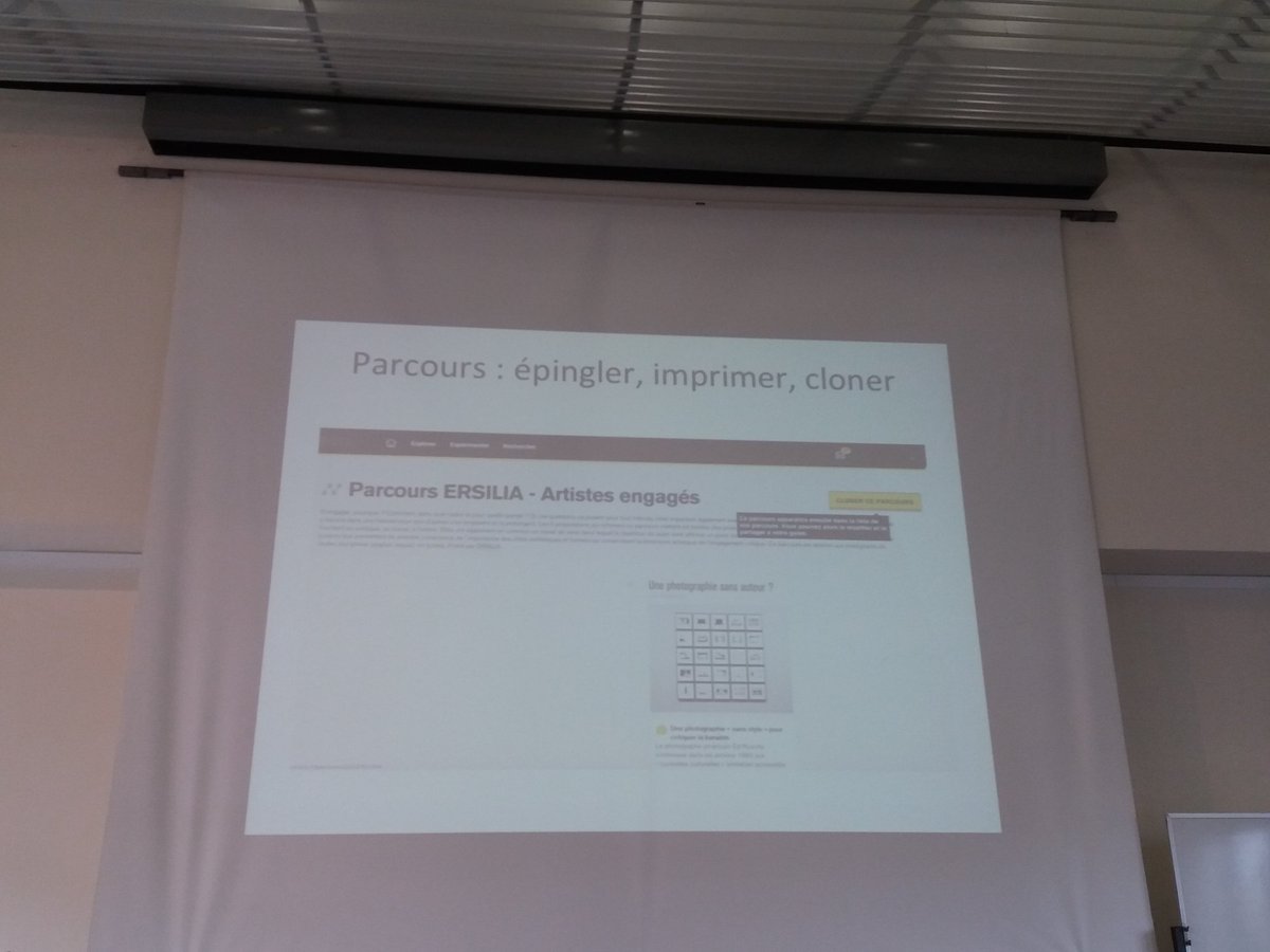 Patrinum_EAC's tweet photo. Présentation de la plateforme ersilia qui propose une éducation à l'image par l'expérimentation, la recherche et les espaces personnels par @GaelleLesaffre #PatrinumEAC https://t.co/SXr1XrZAdg
