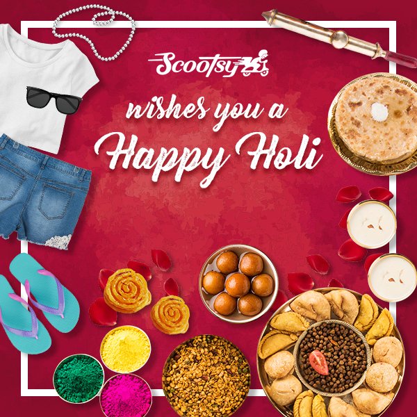 ScootsyIt's tweet image. We are here to deliver everything you need for this colourful festival right at your doorstep. Wishing you a Happy Holi. Order now! bit.ly/2yhbhGa