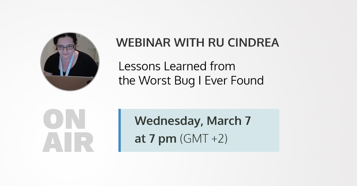 AltTesterSays's tweet photo. New #webinar with @ru_altom: Lessons Learned from the Worst Bug I Ever Found, on Wednesday at 7 pm GMT+2 #RIMGEN #BugStory  https://t.co/2tg2pbNpae https://t.co/gbbdBBRUi4