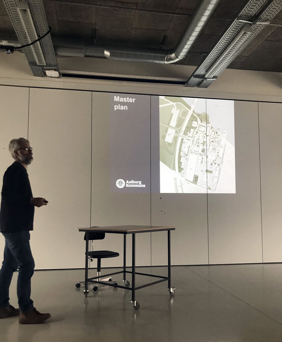 DrMicMartin's tweet photo. Fantastic #AalborgUniversity #UrbanDesign exhibition yesterday! Big thanks to @AalborgKommune's Head of Municipal Projects - Thomas Birket-Smith - for presenting on #Aalborg's #Spritten site & engaging with our BSc + MSc students. Great craic had by all at our #Akvavit afternoon! https://t.co/zxoE6FYSXv