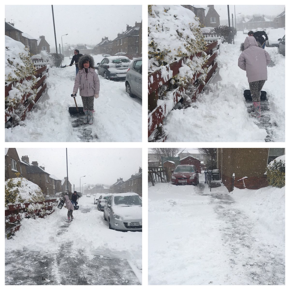 #BPSSnowDay <a href="/BeancrossPS/">Beancross Primary</a> @beanteachJG <a href="/MrAWatson/">Andrew Watson</a> 
Aimee helping her Dad clear a safe path on the pavement. #snow #proudmum #cold #hotchocolateneeded