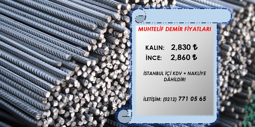 Güncel " Muhtelif İnşaat Demir'i " fiyatlarımız ilginize sunulmuştur... 👍🏻