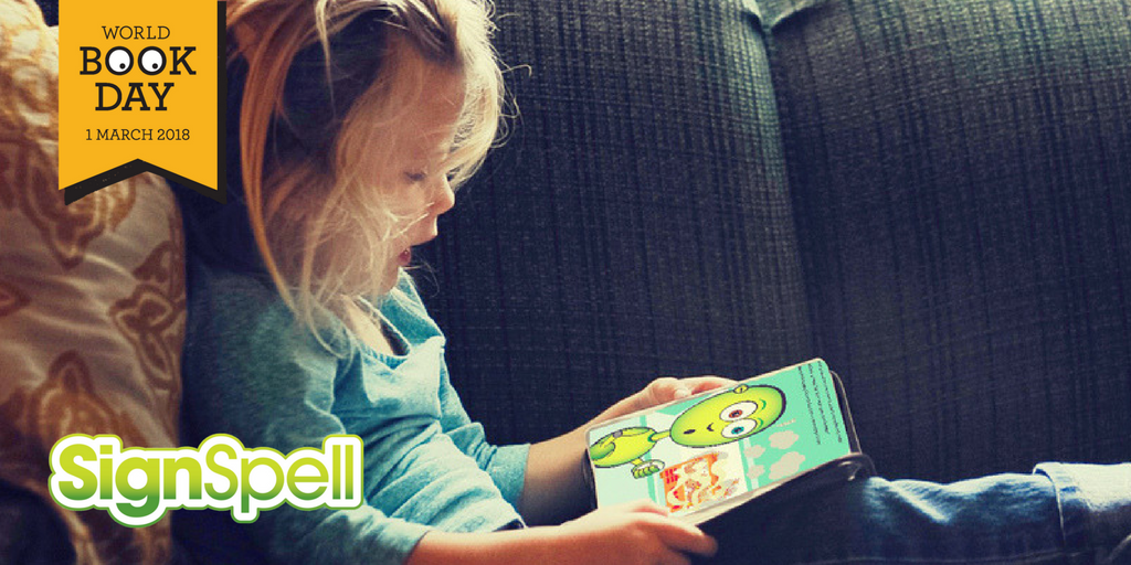 signspell's tweet photo. Perfect for reading at home, at school or alone. 

Signspell use's British Sign Language to tell our stories and improving children’s communication, spelling and literacy as well as helping them discover more. 

@WorldBookDayUK #WorldBookDay2018 #SignSpell https://t.co/hX1MuSCukL