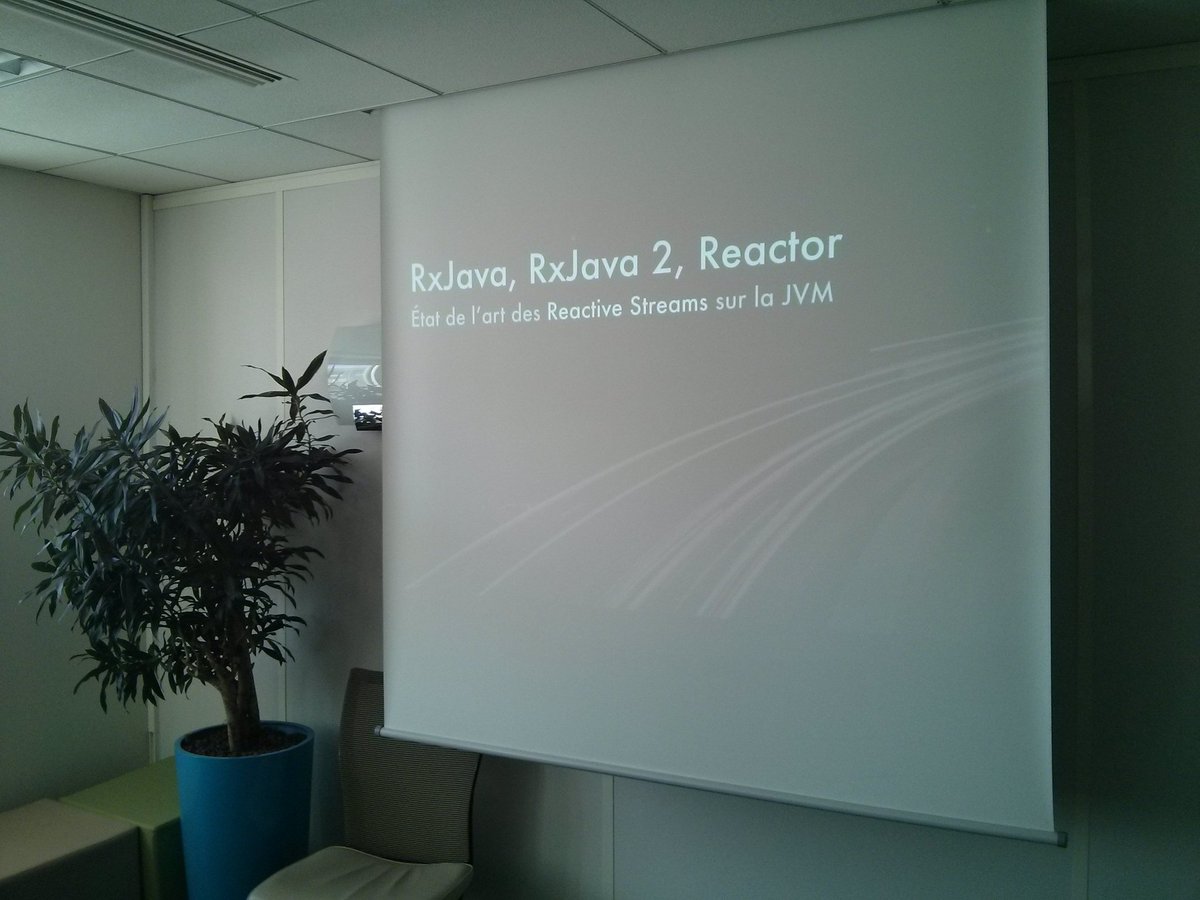 dwursteisen's tweet image. RxJava, #RxJava 2, #Reactor : état de l'art des Reactive Streams sur la JVM. C'était hier chez mon client! Interessé pour une conférence chez vous ou pour former vos équipes sur le sujet ? Contactez @SoatGroup #reactive