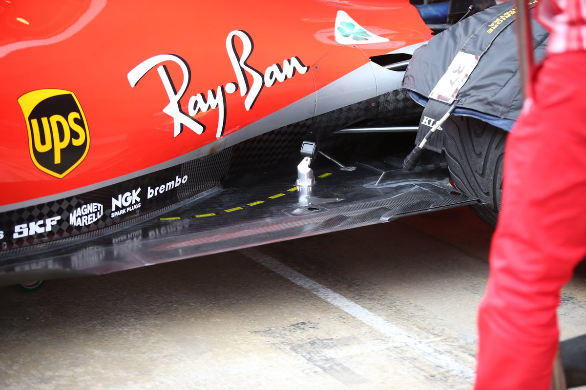 RacecarEngineer's tweet image. For today's #TechTest can you tell me what this 'dotted line' on the @ScuderiaFerrari is? 🤔
#F1Testing