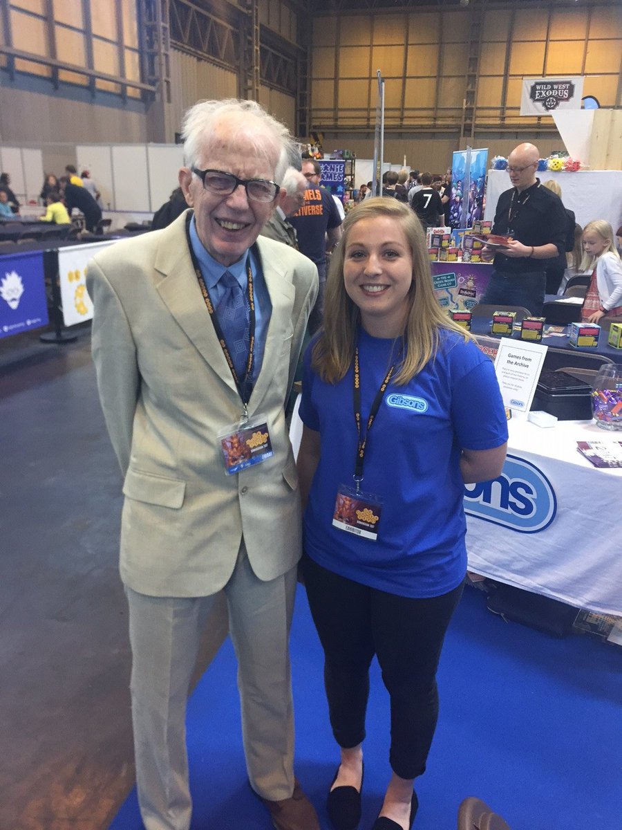 gibsons_games's tweet photo. We love this photo of the legendary #Civilization inventor Francis Tresham with our team at the UK Games Expo last year. Come along to our re-launch party on Friday 16nd March and meet Francis himself! https://t.co/vIg2F2OUjb #francistresham #gibsonsgames #thelibrarypot https://t.co/y20sq4zAY6