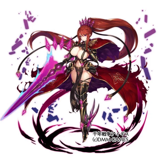 告知) 千年戦争アイギスにて魔戦団長イングリッドの第二覚醒絵を描かせて頂きましたので、王子の皆様よろしくお願いします。 