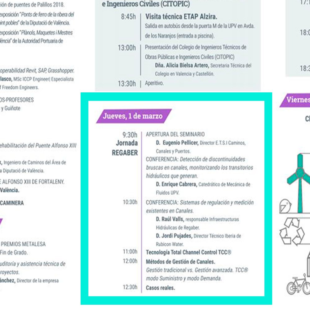RegaberSA's tweet photo. Recordamos que estamos en SICMA 2018, hoy con la sesión sobre canales abiertos 😊👇.
"Sistemas de Regulación y Medición Existentes en Canales"
#SICMA2018 #SLIPMETER #FLUMEGATE #OptimizaciónSistemasRiego #ComunidadesRegantes #Canales #Riego https://t.co/ljz2Jer1oE