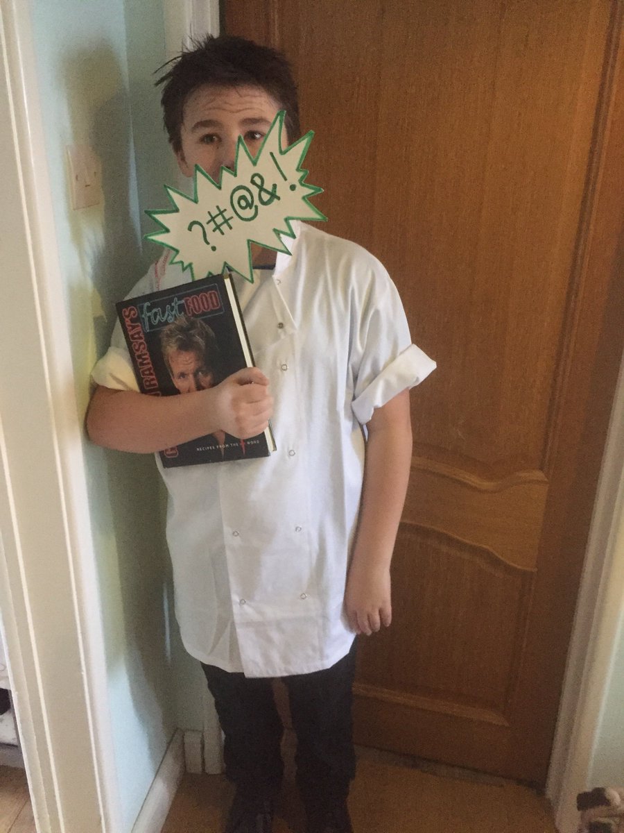 dani86hay's tweet photo. @5WrightStuff my lad gone as @gordonramsey__  for #worldbookday a cook book is still a book! He loves to read cook books https://t.co/sG5jXeuGaY