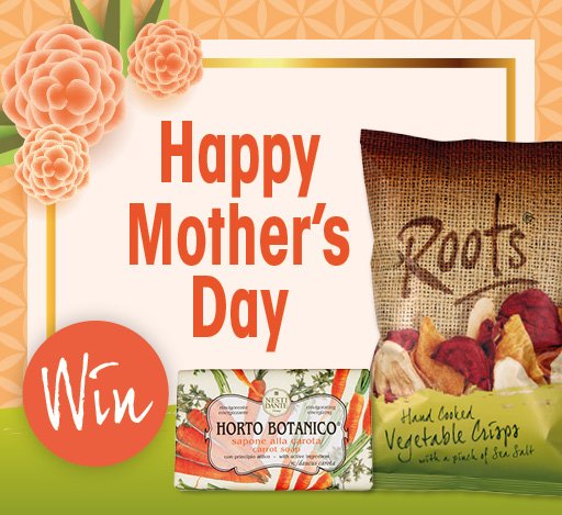 Follow &amp; RT to WIN a packet of our NEW sharing bags of Roots Hand Cooked Vegetable Crisps &amp; a bar of the Nesti Dante Horto Botanico Carrot Soap just in time for #MothersDay 💐 T&amp;Cs apply: bit.ly/1xRQX4y #competition