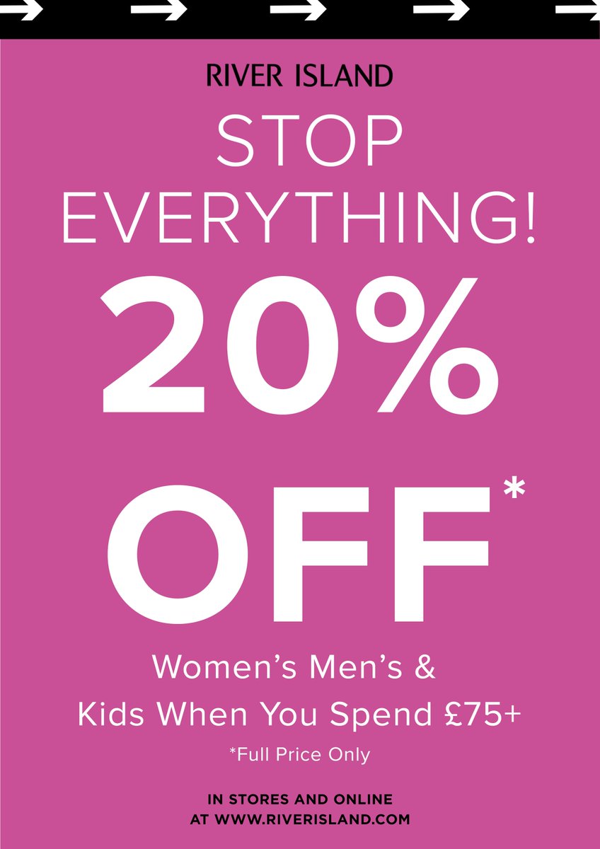 SouthsideSW18's tweet image. STOP EVERYTHING! @riverisland have 20% off this weekend!! #thisweekendonly