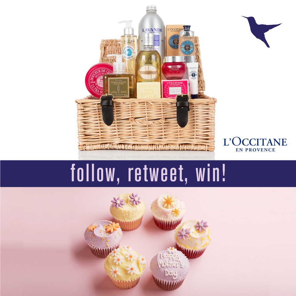 * MOTHER'S DAY GIVEAWAY * Follow us and RT and you could WIN a @LOCCITANE_UK hamper worth over £150 and £50 vouchers to spend at The Hummingbird Bakery! 18+, UK only, ends 11/03/18. For details on how to enter and all the T&amp;Cs visit: bit.ly/loccitanehamper 💕