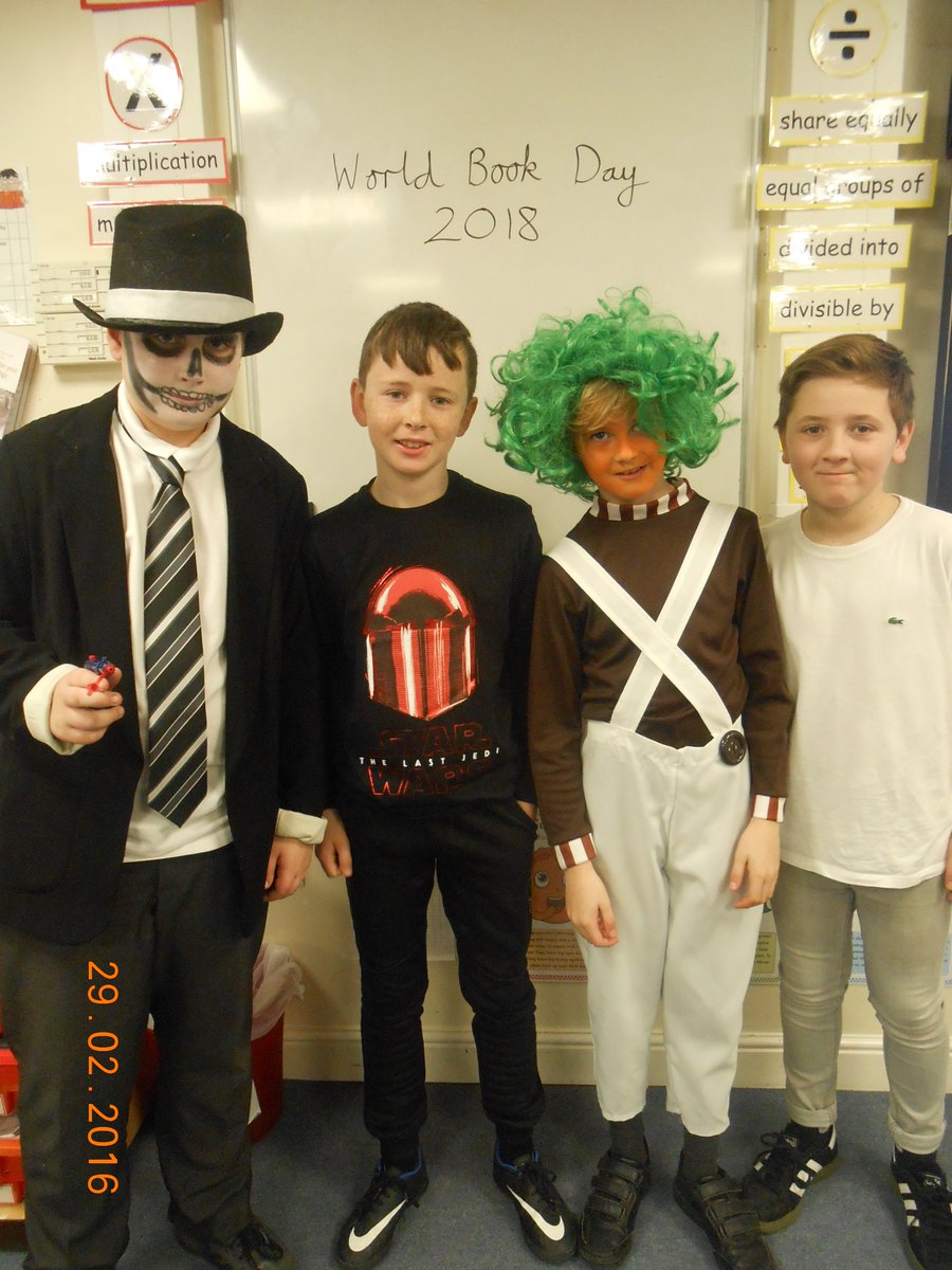 Hemsworthclass's tweet photo. IT'S WORLD BOOK DAY 2018!!!!!!!!! This is how @Hemsworthclass have dressed up this year. We all love reading 📚. Today we are doing lots of fun activities including the book swap, book trail, character descriptions, whole school story and receiving the £1 book token. https://t.co/2ByZW8vV2Q
