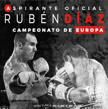 gallegoprada's tweet photo. Rubén Díaz nuevo aspirante oficial al Campeonato de Europa (EBU) del peso Medio. Cualquier aspirantazgo oficial de un boxeador nuestro ha sido increíble, pero éste es especial, muy feliz por “El Destructor”! #AndTheNewww https://t.co/6I8vy7dCrA