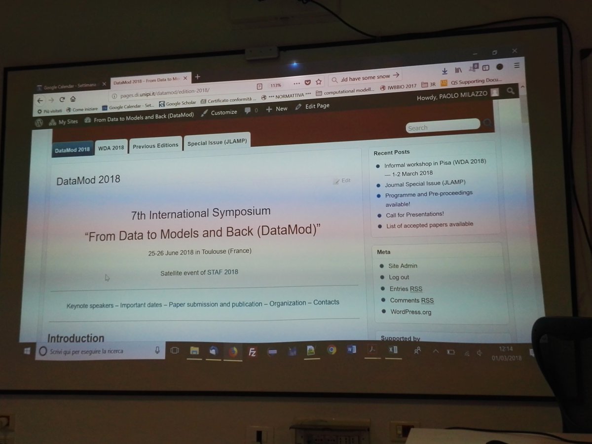 lucpappalard's tweet photo. The #DataMod workshop is starting now at @Unipisa 
#DataScience https://t.co/KbSPCGVXzM