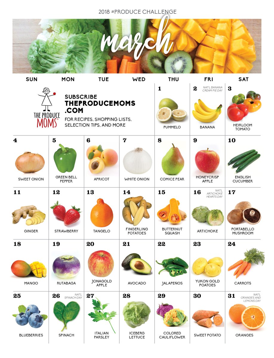 theproducemoms's tweet photo. Ring in spring with delicious fruits and veggies! Join the March 2018 #ProduceChallenge. It's fun and it's free! https://t.co/jdq4sokAlb https://t.co/pXFA0RYvzg