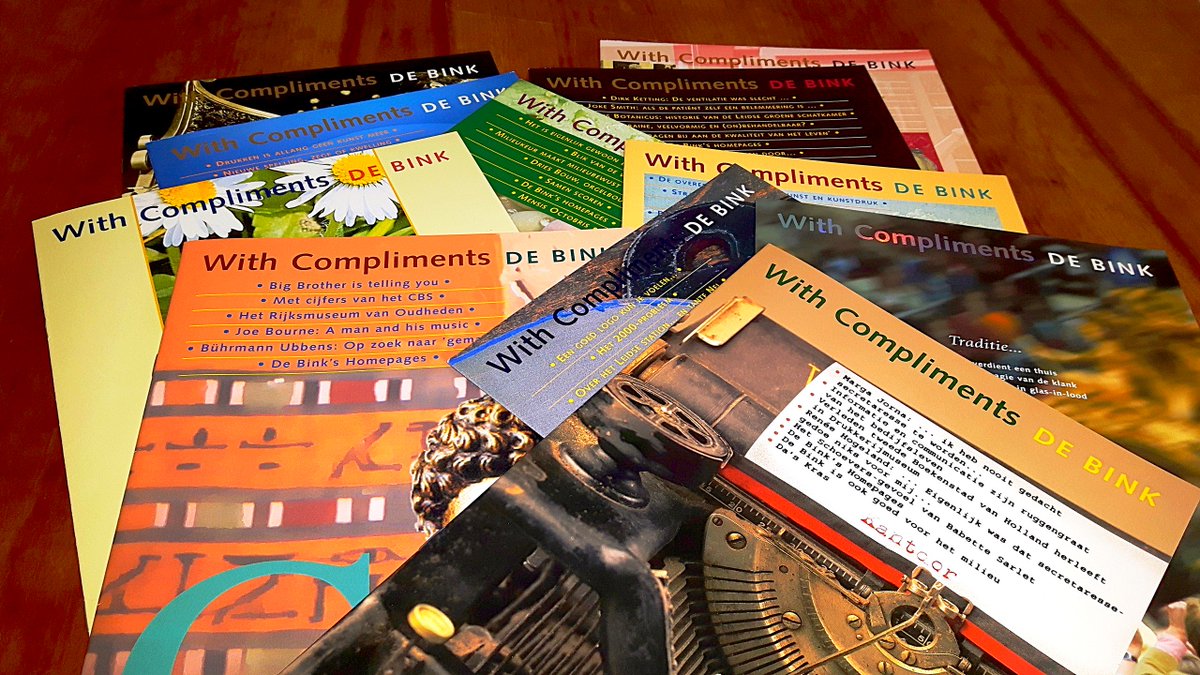 DeBink's tweet photo. Het is Nationale #Complimentendag. Een leuke dag om ons oude With Compliments Magazine weer eens onder het stof vandaan te halen 😀. #withcompliments https://t.co/kgm2fE3fB2