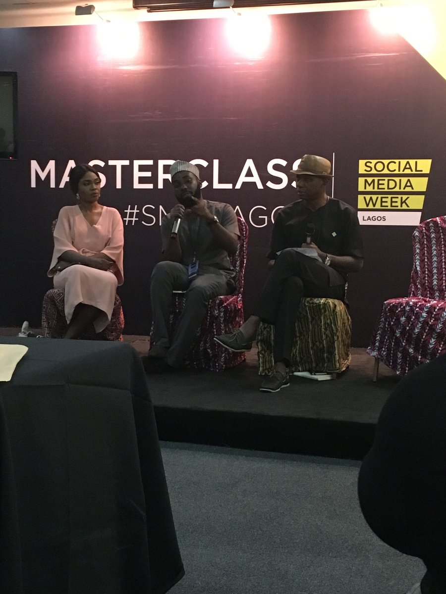 MundusDigital's tweet photo. At a masterclass session with @Omonioboli discussing the role of film and social media in driving public engagement and discourse. 

#SMWLagos #SMWLagos2018 https://t.co/dGd4nnD57a
