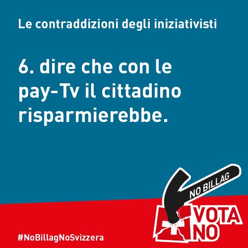Tra l’aquisto di un abbonamento base e l’acquisto di programmi aggiuntivi su Netflix, Google o altri supporti, arriverà a pagare molto più di Fr. 365.- all’anno.
#NoNoBillag #NoBillagNoSvizzera
