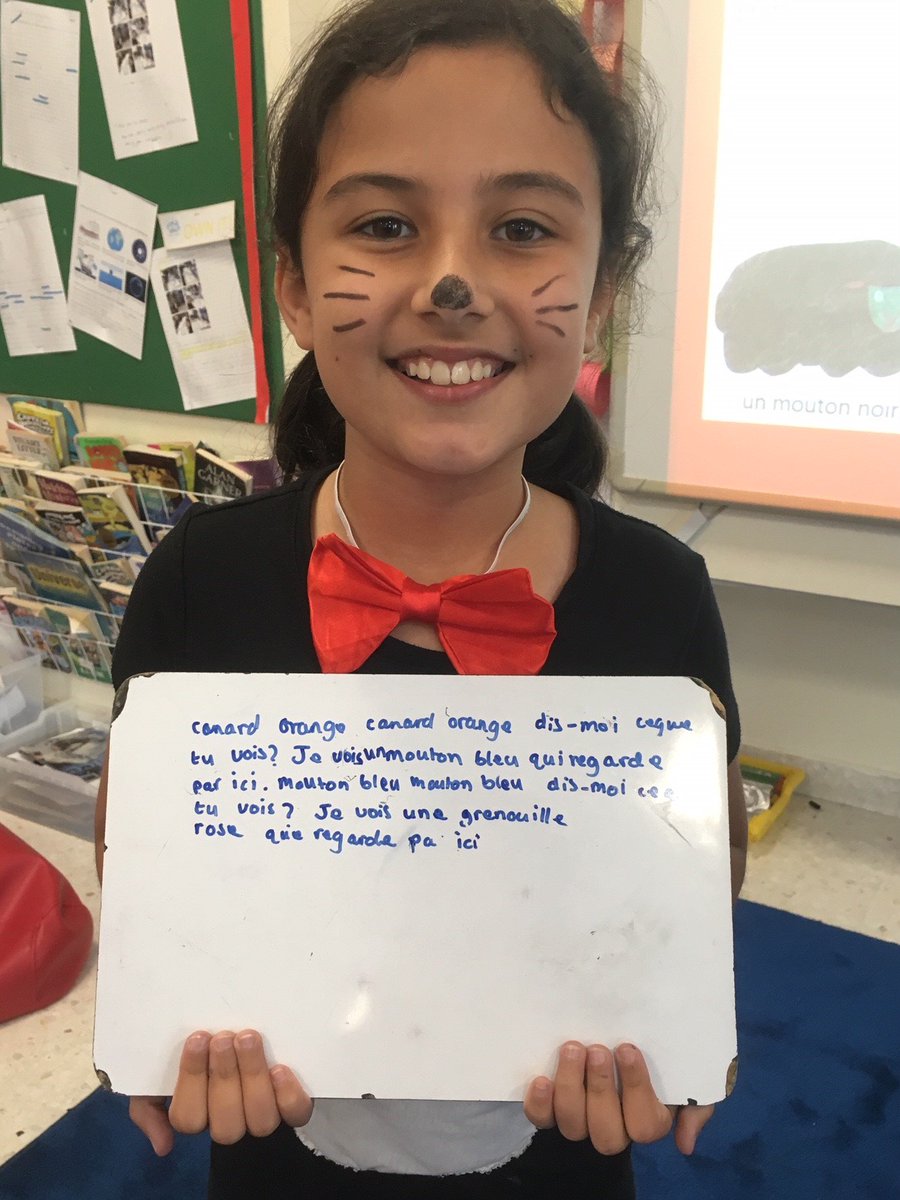 JPS_French's tweet photo. Authors in the making 👍 We have been writing our own versions of Brown Bear, Brown Bear, What Do You See? in French 🇫🇷 #JPSworldbookday  @JPS_Year4 @JPS_Year5  #JPSfrench https://t.co/bcwQaLedLR