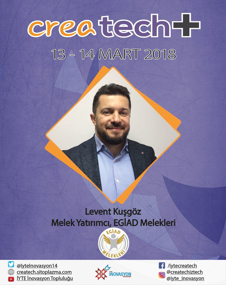 iyte_inovasyon's tweet image. CreaTECH+ etkinliğimize katılacak olan Levent Kuşgöz’ü tanıyalım... instagram.com/p/Bfx3Dz7lPCv/ #iyte #inovasyon #createch2018 #egiad #egiadmelekleri #BizHazırızYaSiz @egiadmelekleri