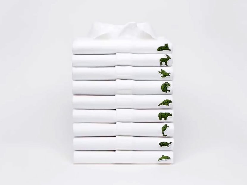 management_PS's tweet photo. Uluslararası Doğayı Koruma Birliği (IUCN) ile işbirliğine giden Lacoste, sınırlı sayıda üretilen Polo’larında timsahlı logosu yerine, nesli tehlikede olan 10 hayvana yer verdi.
#marka #brand #marketing #pazarlama #logo #kurumsalkimlik #ajans #agency https://t.co/ZejJJrOaXf