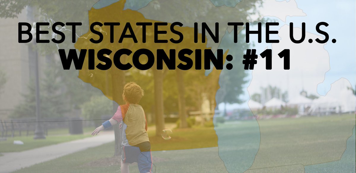 KABAConnectHere's tweet photo. Wisconsin ranked as the 11th best state in the nation, according to U.S. News &amp; World Report https://t.co/OCqgB9YeCx  Up five places from last year. https://t.co/vmKvF3K4EY