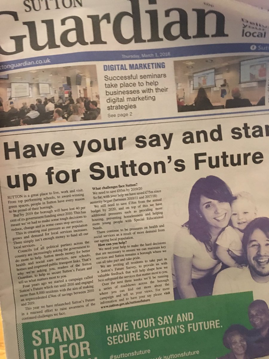 Wandle4Labour's tweet photo. How much did this blatant Libdem electioneering 9 weeks before Sutton local elections cost council tax payers? #Labour were right to challenge #suttonsfuture. Let the electorate decide. The rules are there for a reason. #Labourcanwininsutton https://t.co/by0XT7eqRR