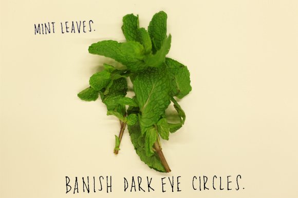 Lightly steam mint leaves, cool and place under eyes. #banishdarkcircles