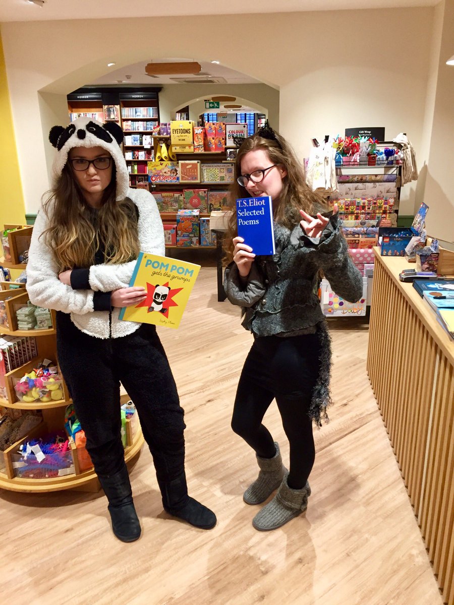 Happy <a href="/WorldBookDayUK/">World Book Day UK 📚</a> everyone! Today we’ve dressed up as @sophyhenn ‘s Pom Pom and T. S. Eliot’s Grizabella to celebrate 🐼🐱 #worldbookday #worldbookday2018