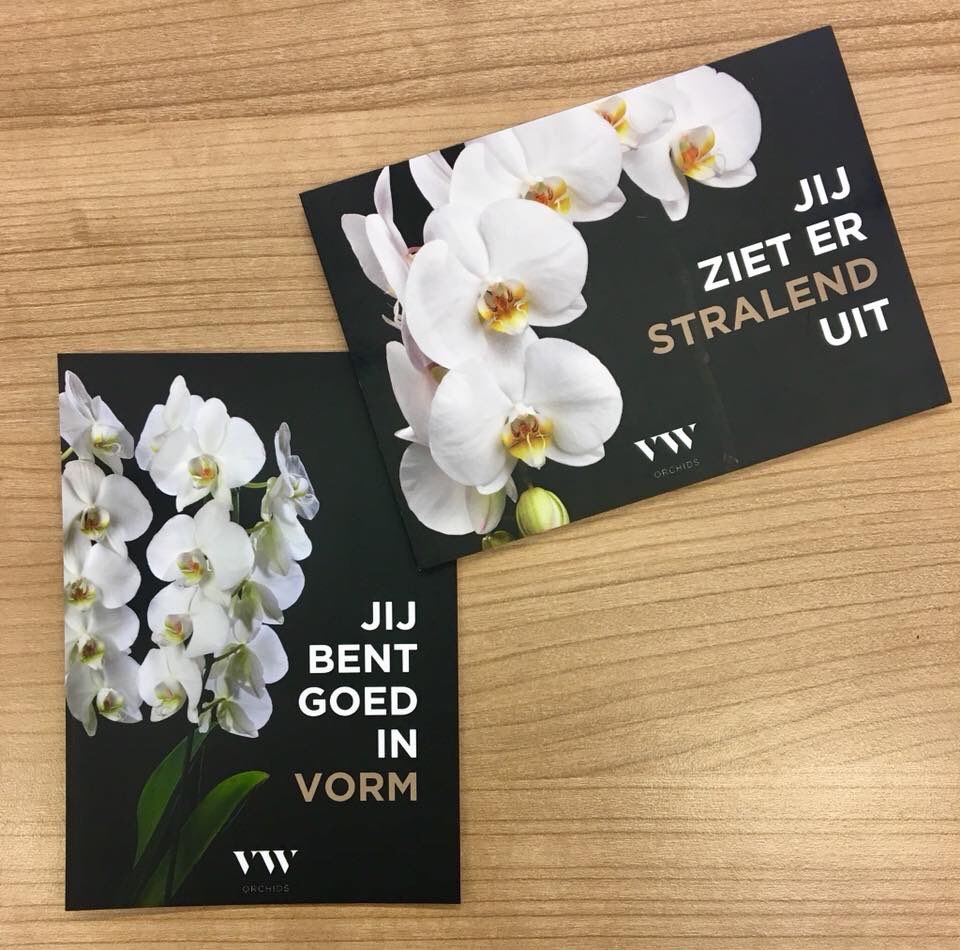 VwOrchids's tweet photo. Net als onze gevormde Phalaenopsis zijn ook onze klanten goed in vorm. Dat is een complimentje waard! Verkoper Erik is vandaag langs geweest bij onze klanten om deze leuke kaarten uit te delen. #complimentendag https://t.co/gf2EjWsivW