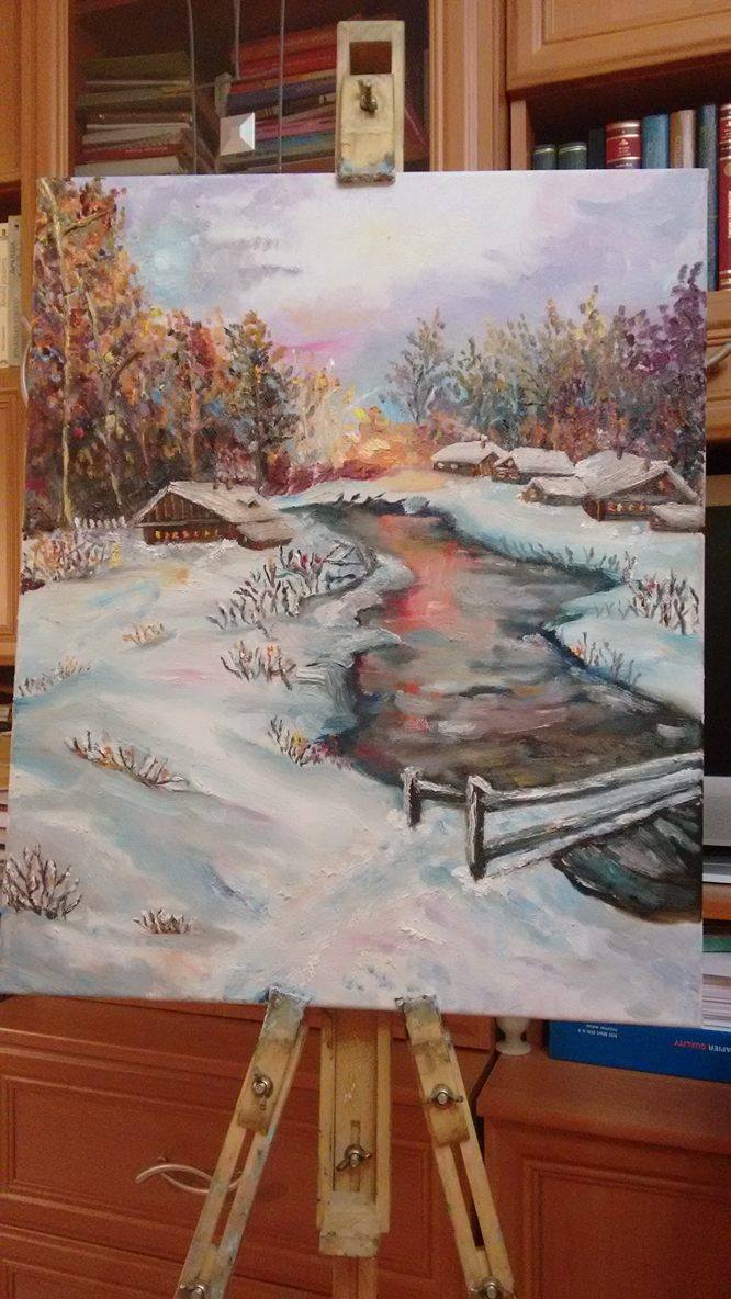 aura_tache's tweet photo. Way too cold 1st of March ... #coldweather #snowday2018 #snowday #snow #UKWeather #painting #landscape #WinterWeather #cold #oilpainting #canvas #artwork #artist https://t.co/qoZ0HBfadC