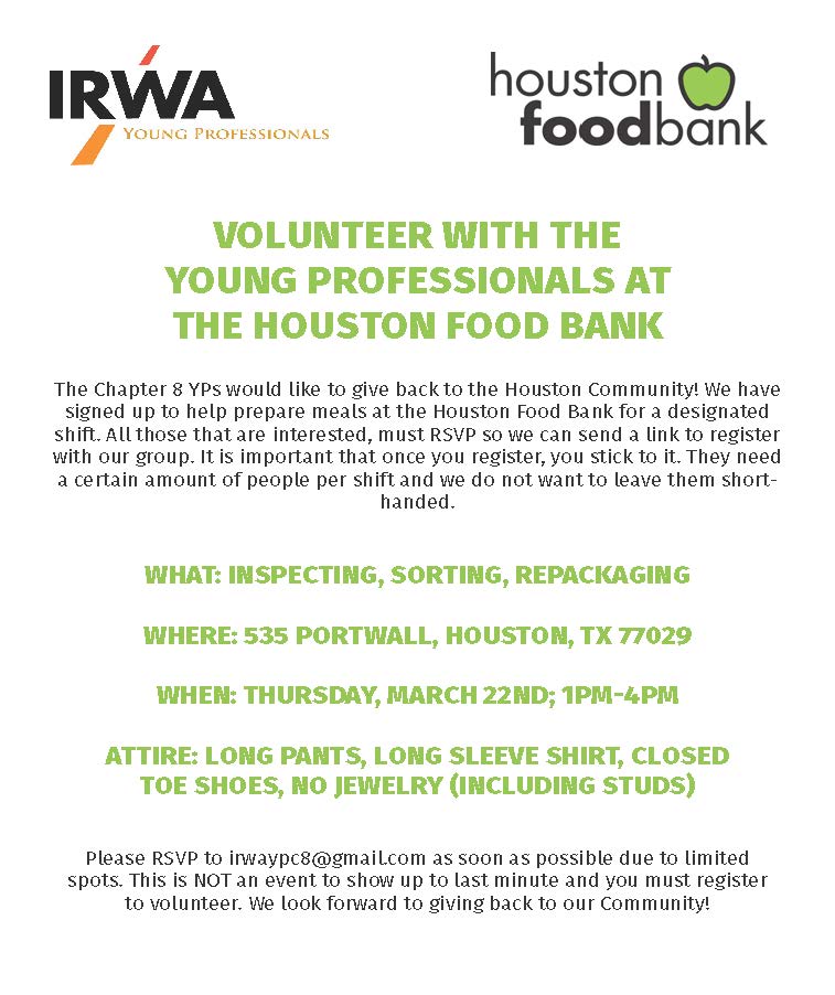 IRWAYP_CH8's tweet photo. Upcoming YP Events with details below in the flyers! #youngprofessionals #education #giveback #rightofway @IRWAYP_Region2  @IRWAYP @IRWA_Network @PercheronLLC https://t.co/P2aEcAotwb