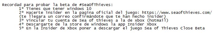 AinoaSofia's tweet image. Pasos para probar la #Beta #ScaleTest del #SeaOfThieves @SeaOfThieves @SeaOfThievesES_  😀🎮👾 #Games