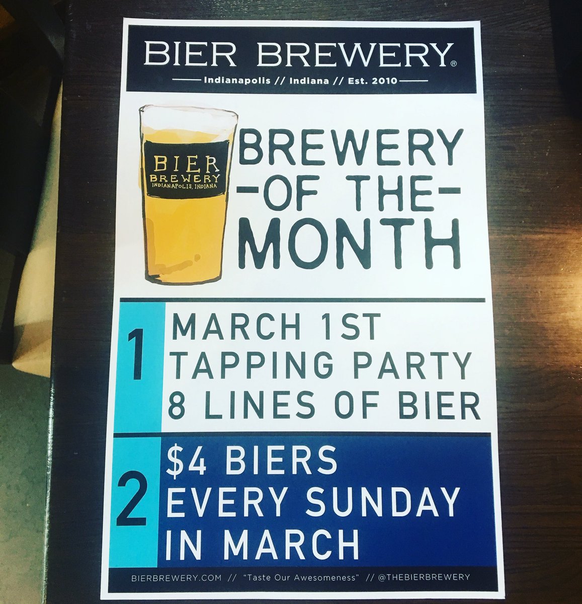 PintRoomCarmel's tweet photo. It’s March! That means a new brewery of the month! @thebierbrewery is also the center of our tap feature tonight! Come check it out tonight at @6pm!
#beer #breweryofthemont #$4sundaybier #tapfeature #tasteourawesomeness https://t.co/eDMecNxN9y