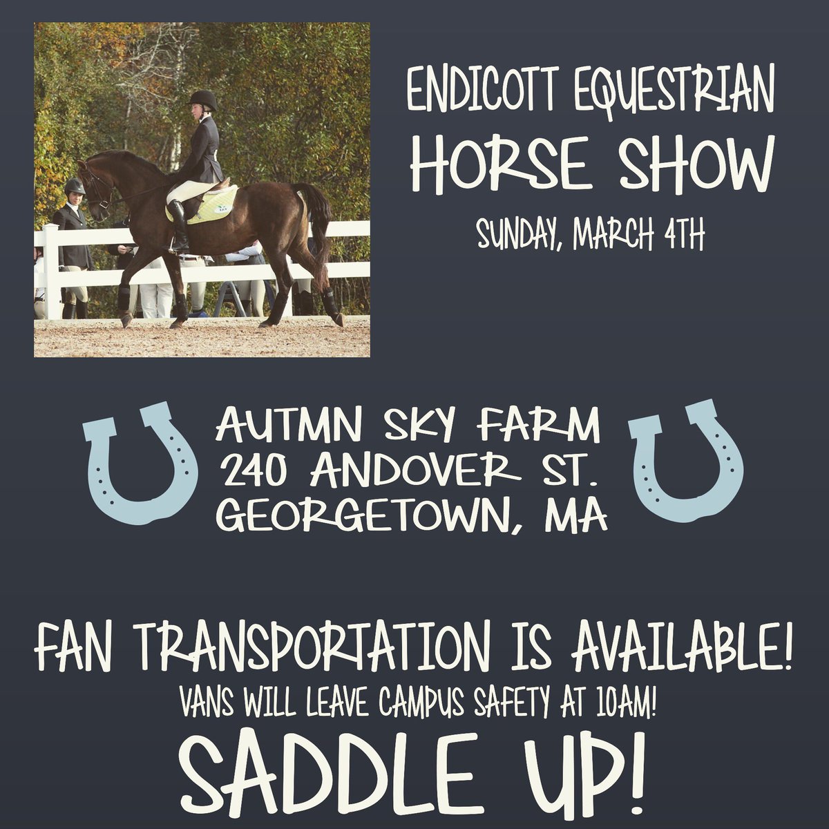 HORSE SHOW SUNDAY  @endicottequestrian hosts at Autumn Sky Farm! You wanna go? We will get you there! 🐎🏅 #dontbeaneighsayer #ridegullsride