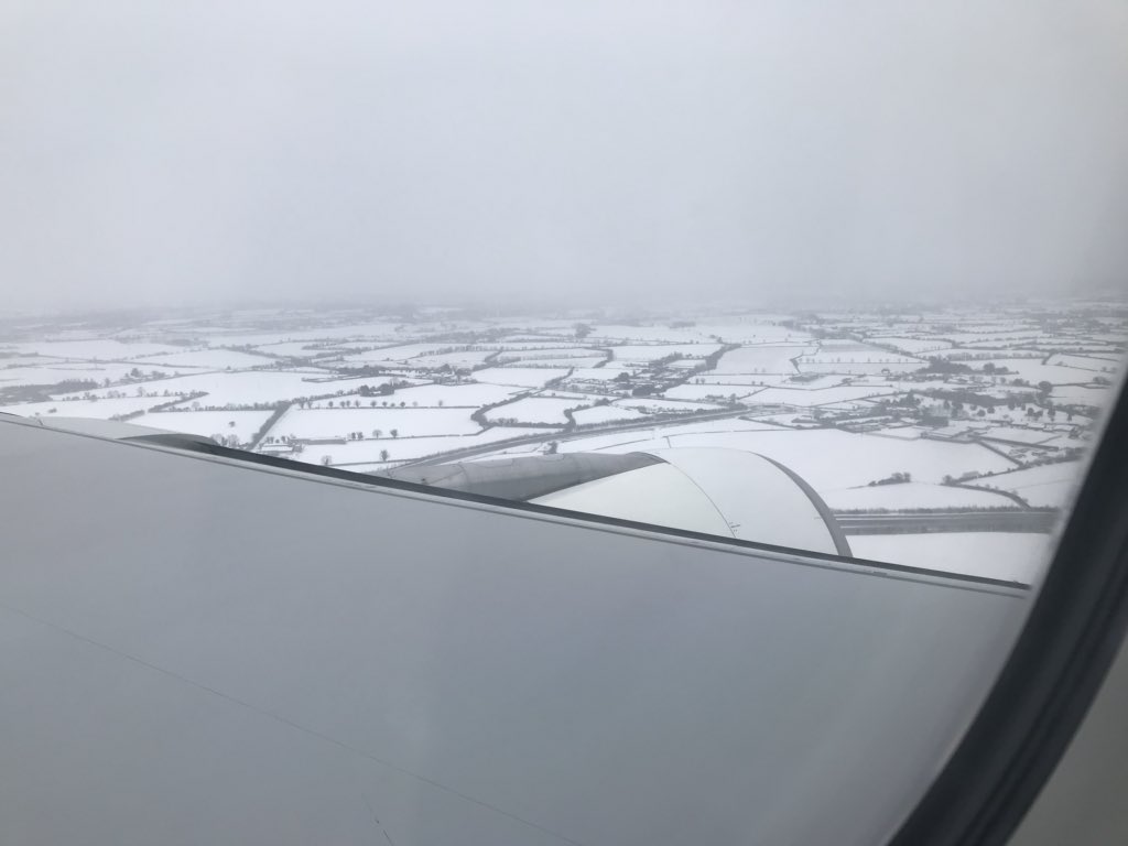 SteveMcPhilemy's tweet photo. Just landed perfectly at a quiet Dublin airport. Been told Airport closing until Sat. Maybe silly question, but how come Montreal & JFK etc can cope with snow & we can’t??? #stormemma #beastfromtheeast #stormzilla #snowstorm #thebeast #daa #dublinairport #ireland #aerlingus https://t.co/06AN5WYxmr